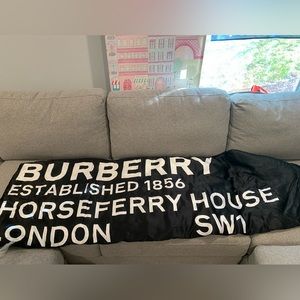 Burberry Horseferry Print Silk Puffer Scarf black silk